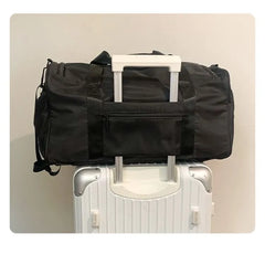 Buckled Drawstring Nylon Duffel Bag
