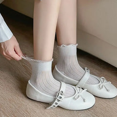 Frill Trim Ankle Socks Set
