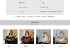 Studded Buckled Faux Leather Utility Tote Bag
