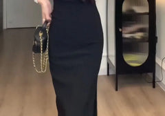 Spaghetti Strap Plain Midi Sheath Dress