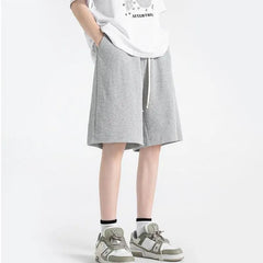 Drawstring Waist Plain Bermuda Sweat Shorts