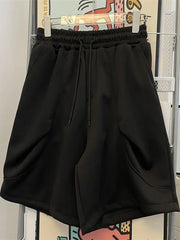 Drawstring Waist Plain Sweat Shorts