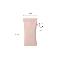Plain Faux Leather Clipframe Eyeglasses Case