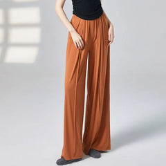 High Waist Plain Wide Leg Dance Pants