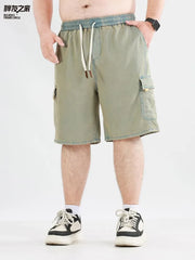 Mid Rise Plain Cargo Shorts