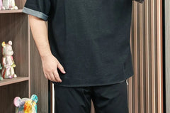 Short-Sleeve Crewneck Two Tone T-Shirt