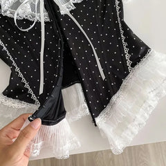 Sweetheart Neck Dotted Bustier Top