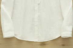 Long-Sleeve Plain Ruffle Shirt