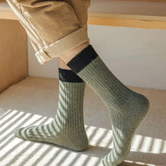 Two Tone Ribbed Socks