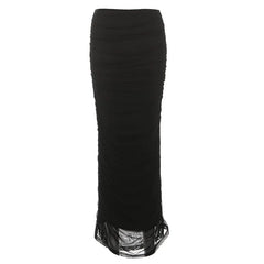 L - Long Sleeve Square-Neck Plain Corset Top