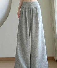 Drawstring Waist Plain Baggy Sweatpants