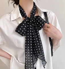 Polka Dot Mesh Narrow Scarf (Various Designs)