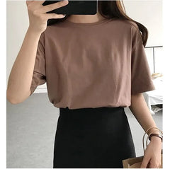 Short-Sleeve Round Neck  / V-Neck Plain T-Shirt