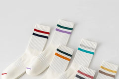 Set of 4 Pairs: Striped Ribbed Socks