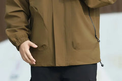 Plus Size Hooded Plain Zip Jacket