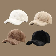 Plain Faux Fur Baseball Cap