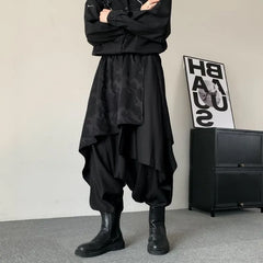 Mid Rise Camouflage Panel Harem Pants