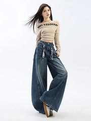 High Waist Washed Baggy Jeans