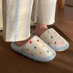 Dotted Fluffy Home Slippers