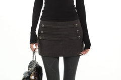 Low Waist Plain Mini Pencil Skirt