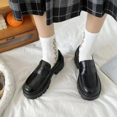 Platform Plain Faux Leather Loafers
