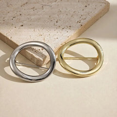 Irregular Oval Alloy Brooch