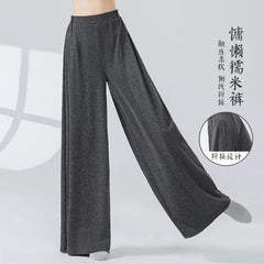 High Waist Plain Wide Leg Dance Pants