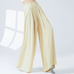 High Waist Plain Wide Leg Dance Pants