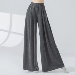 High Waist Plain Wide Leg Dance Pants