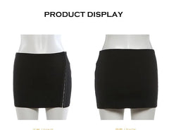 Studded Hook And Eye Panel Faux Fur Tube Top / Mid Rise Plain Mini Pencil Skirt / Belt