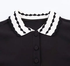 Short Sleeve Collared Contrast-Trim Slim-Fit Polo Top