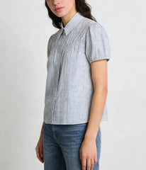 Short Sleeve Plaid Slim-Fit Shirt