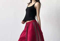 Drawstring Waist Striped Baggy Pants