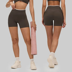 High Waist Two-Tone Biker Shorts