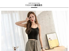 Drawstring Linen Cotton Wide-Leg Crop Pants