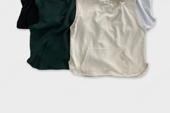 Plain Pocket Hooded Tank Top