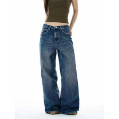Mid Rise Washed Wide Leg Jeans