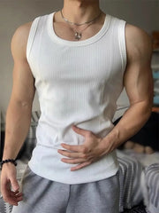 Round Neck Plain Ribbed Tank Top