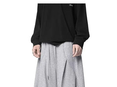 Drawstring Waist Plain Barrel Leg Baggy Sweatpants