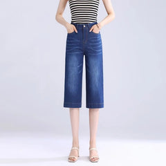 Mid Rise Washed Wide Leg Jorts