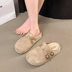 Dual Strap Faux Leather Mules