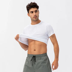 Short-Sleeve Crewneck Plain Sports Top