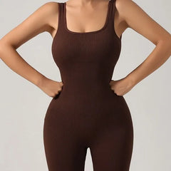 Sleeveless Plain Yoga Jumpsuit