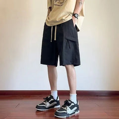 Plain Drawstring Cargo Shorts