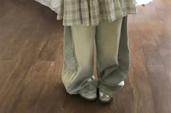 Spaghetti Strap Scoop Neck Plaid Frill Trim A-Line Dress