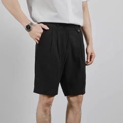 Mid Rise Plain Pleated Shorts