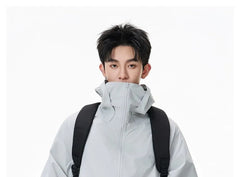 Outdoor High-Neck Hooded Light Jacket