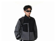 Outdoor Asymmetrical Colorblock Light Jacket