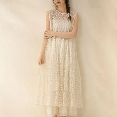 Sleeveless Lace Overall Dress