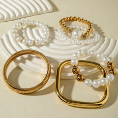 Set: Beaded Bracelet + Bangle